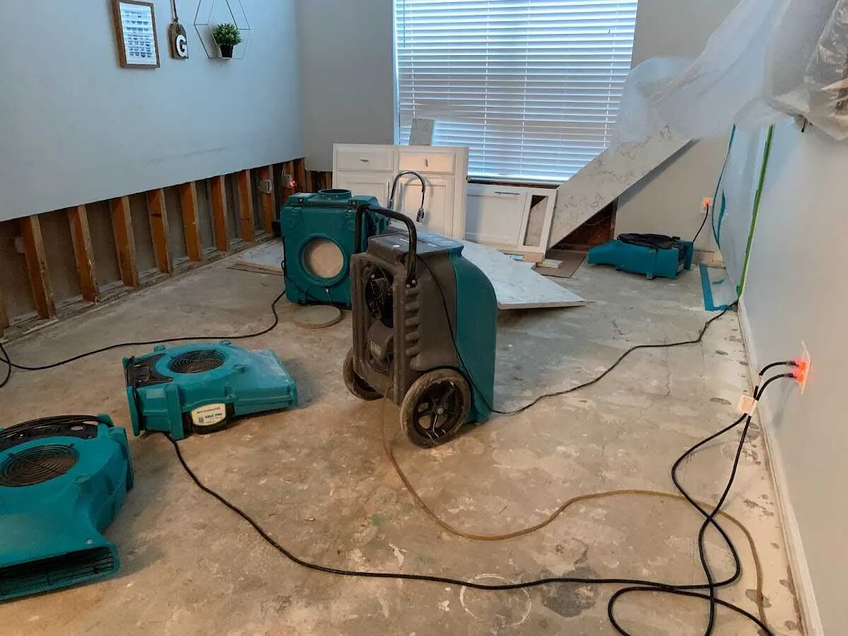 Dehumidifier in flood-cut room for Water Extraction & Removal in Issaquah